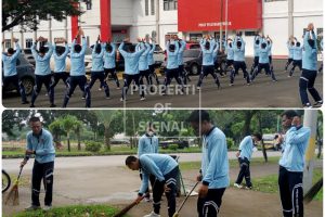 Tingkatkan Kebugaran, Pegawai Lapas Indramayu Lakukan Binjas