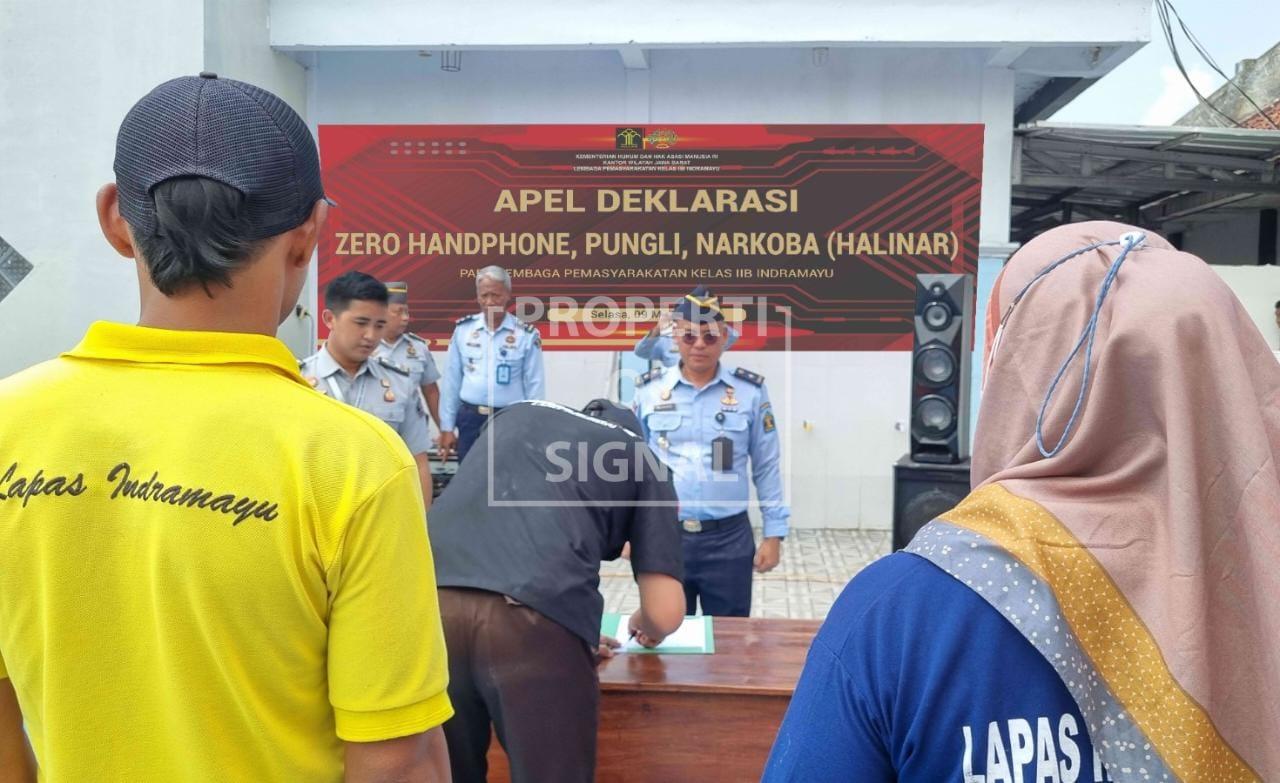 Cegah P4GN, Lapas Indramayu Lakukan Apel Deklarasi Zero Halinar Cegah P4GN, Lapas Indramayu Lakukan Apel Deklarasi Zero Halinar