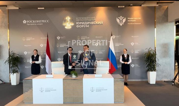 Indonesia & Rusia Teken MoU Kerjasama di Bidang Hukum
