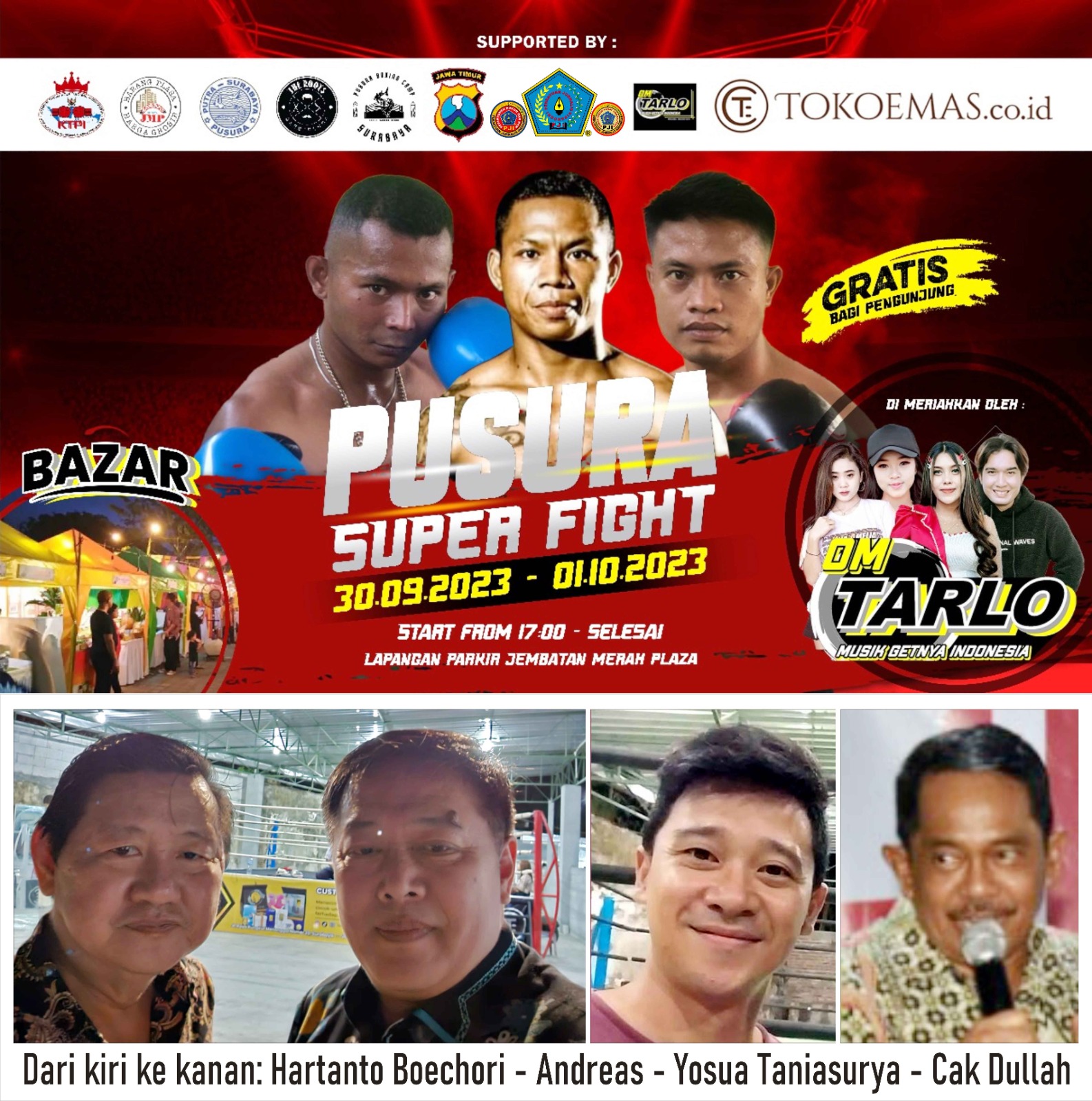 Tinju Pusura Super Fight: Sabuk Emas Kapolrestabes Surabaya didukung KTPI dan PJI
