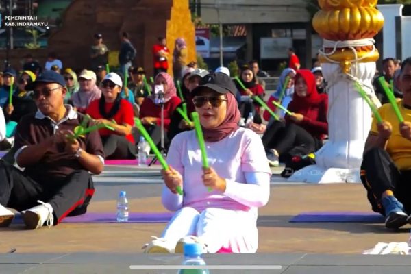 Kalapas Indramayu Hadiri Senam Sehat Bersama Bupati Indramayu Dalam Rangka Bulan Sadar Pajak