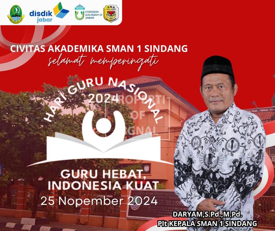 Peringatan HGN 2024 Di Lingkungan SMAN 1 Sindang, Daryam, M.Pd : ‘Tingkatkan Profesionalitas Guru Agar Hebat Dan Indonesia Kuat’ Peringatan HGN 2024 Di Lingkungan SMAN 1 Sindang, Daryam, M.Pd : ‘Tingkatkan Profesionalitas Guru Agar Hebat Dan Indonesia Kuat’