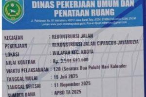 DPUPR Indramayu Laksanakan Rekonstruksi Jalan Cipancuh–Jayamulya di Kecamatan Kroya