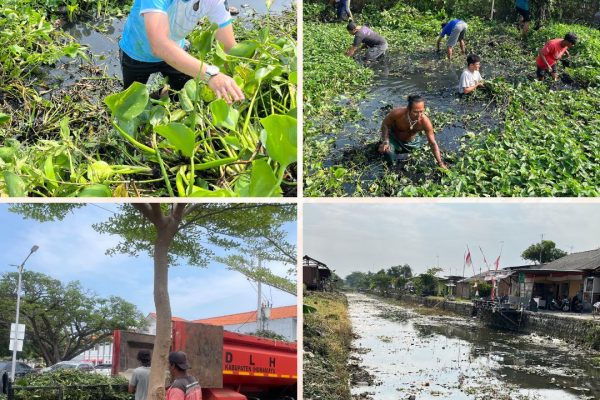 Gelorakan Semangat Gotong Royong, Lapas Indramayu Bersama DLH dan Masyarakat Kerja Bakti Bersihkan Sungai