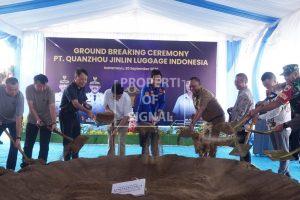 Groundbreaking PT. Quanzhou Jinlin Luggage Indonesia, Siap Serap 20 Ribu Tenaga Kerja